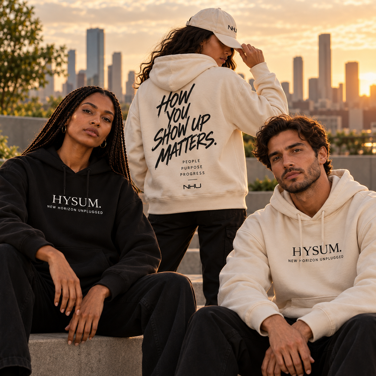 New Horizon Unplugged HYSUM streetwear campaign with varied brand models