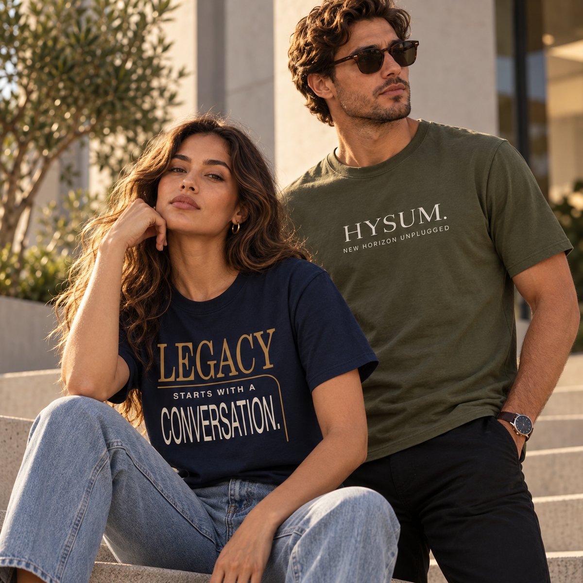 New Horizon Unplugged purpose tee lifestyle lookbook